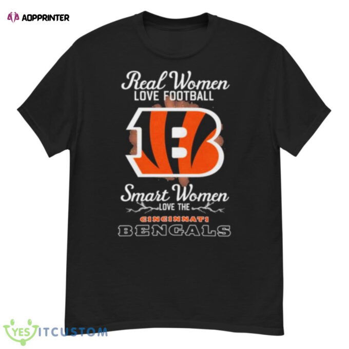 Real Women Love Football Smart Women Love The Cincinnati Bengals 2023 Logo Shirt