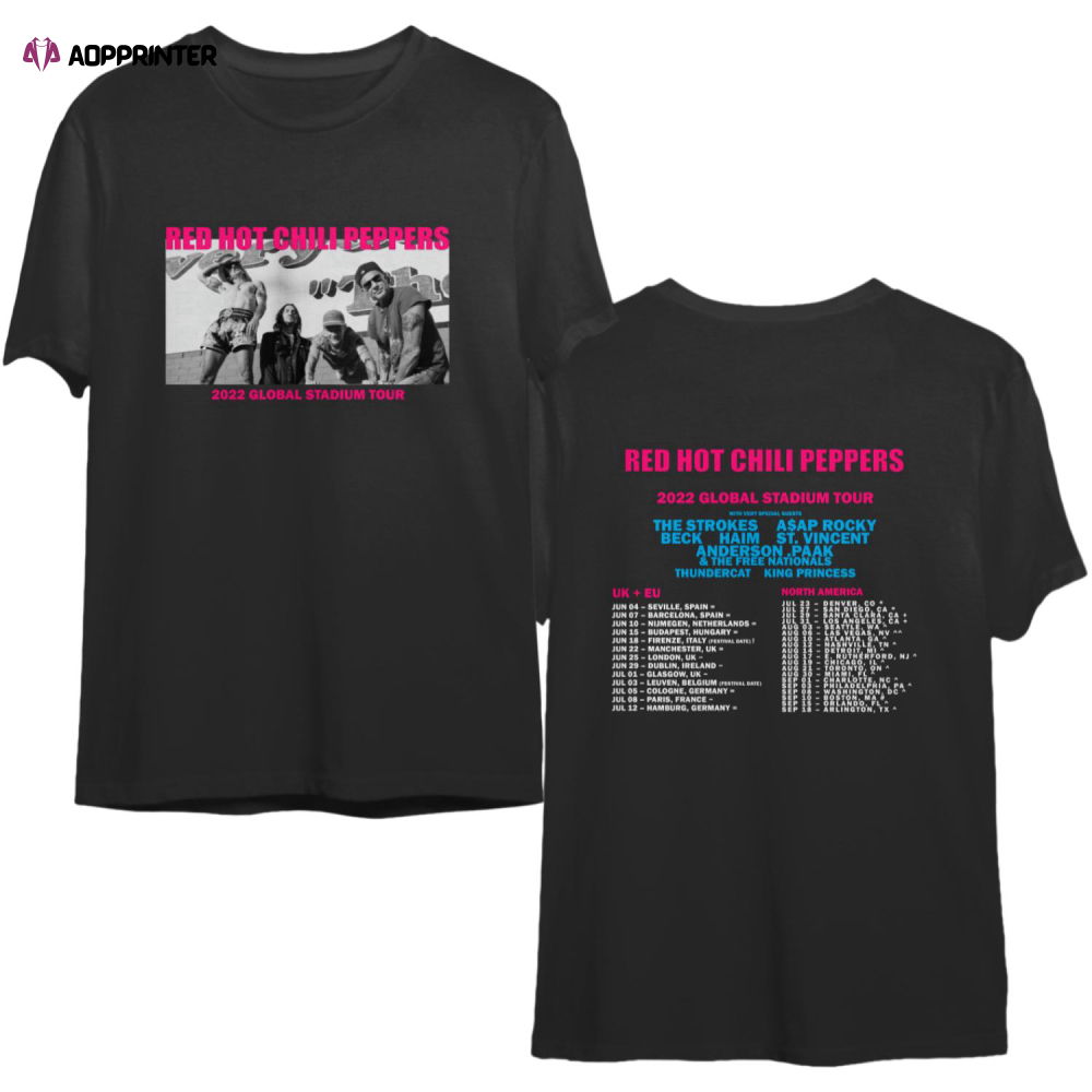 Red hot chili peppers 2022 global stadium tour shirt Red hot chili peppers 2022 global stadium tour shirt