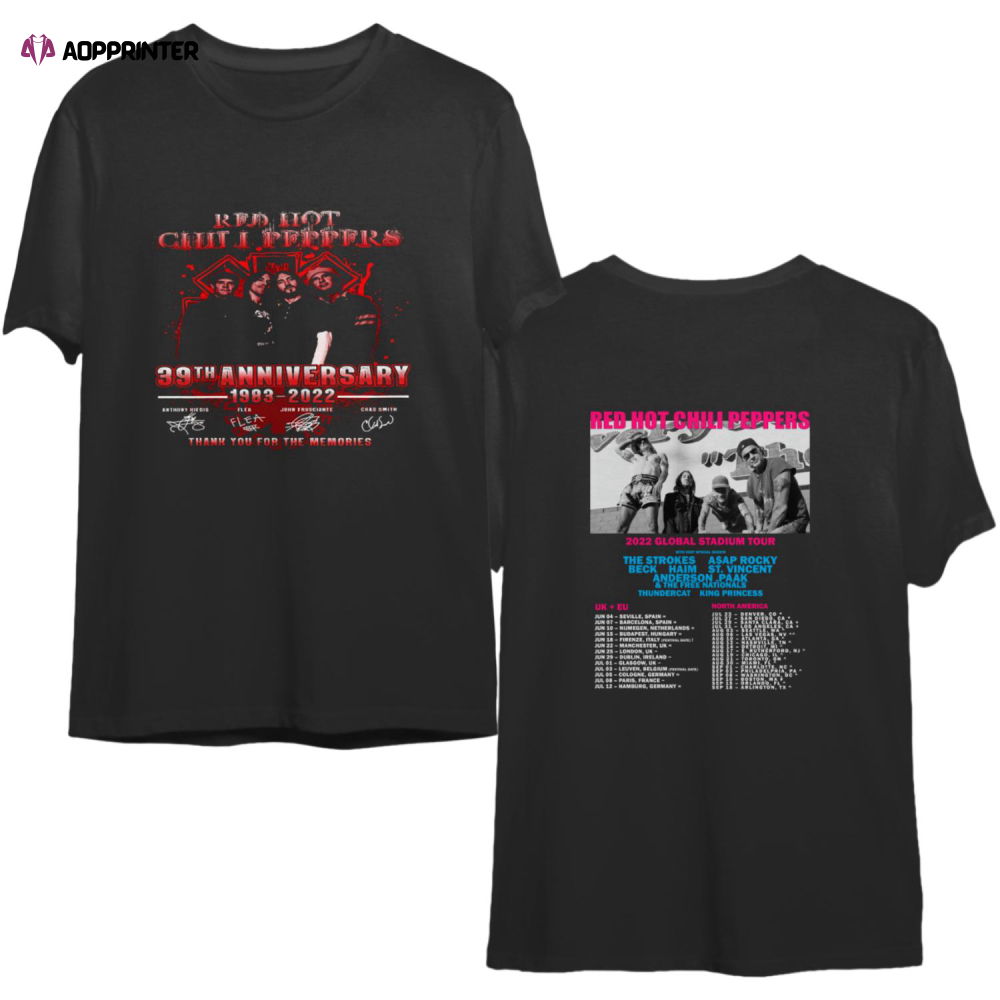 Red Hot Chili Peppers 2022 Global Stadium Tour T-Shirt Red Hot Chili Peppers 2022 Global Stadium Tour T-Shirt