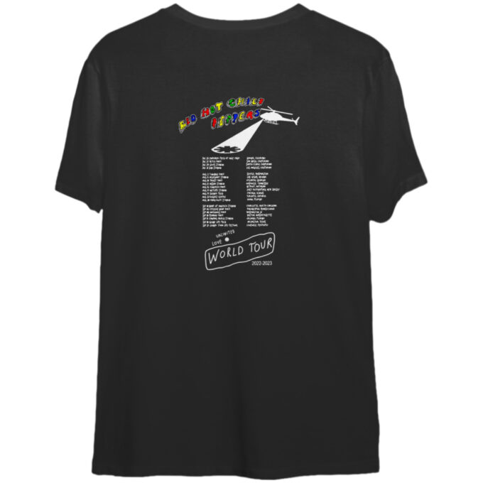 Red Hot Chili Peppers Unlimited Love World Tour 2022 2023 Double Sided Shirt