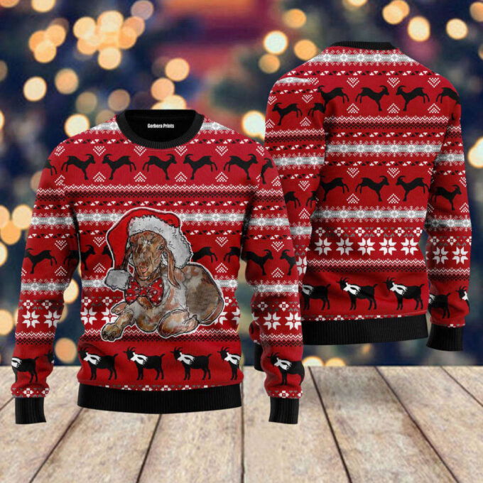 Santa Goat Ugly Christmas Sweater For Men & Women Adult US4348
