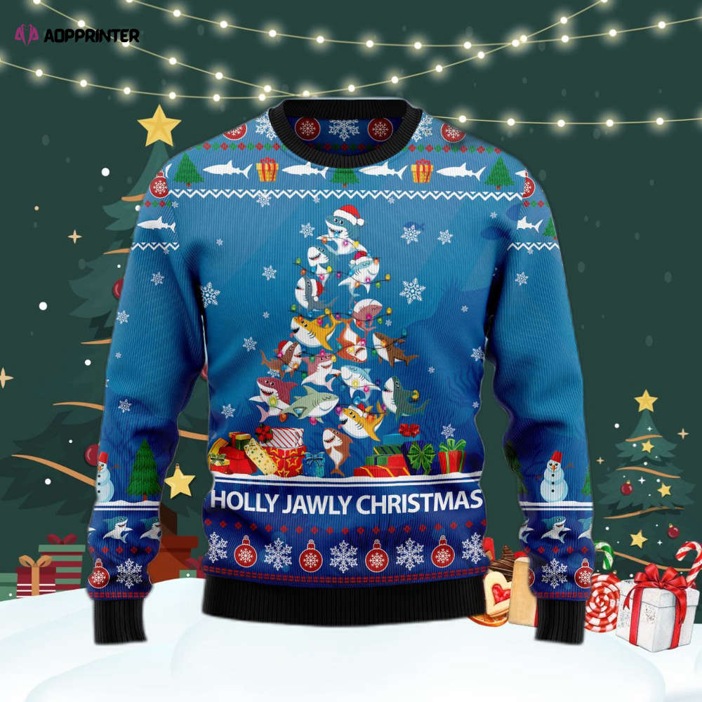 Shark Holly Jawly Ugly Christmas Sweater For Men & Women Adult US4365 Shark Holly Jawly Ugly Christmas Sweater For Men & Women Adult US4365