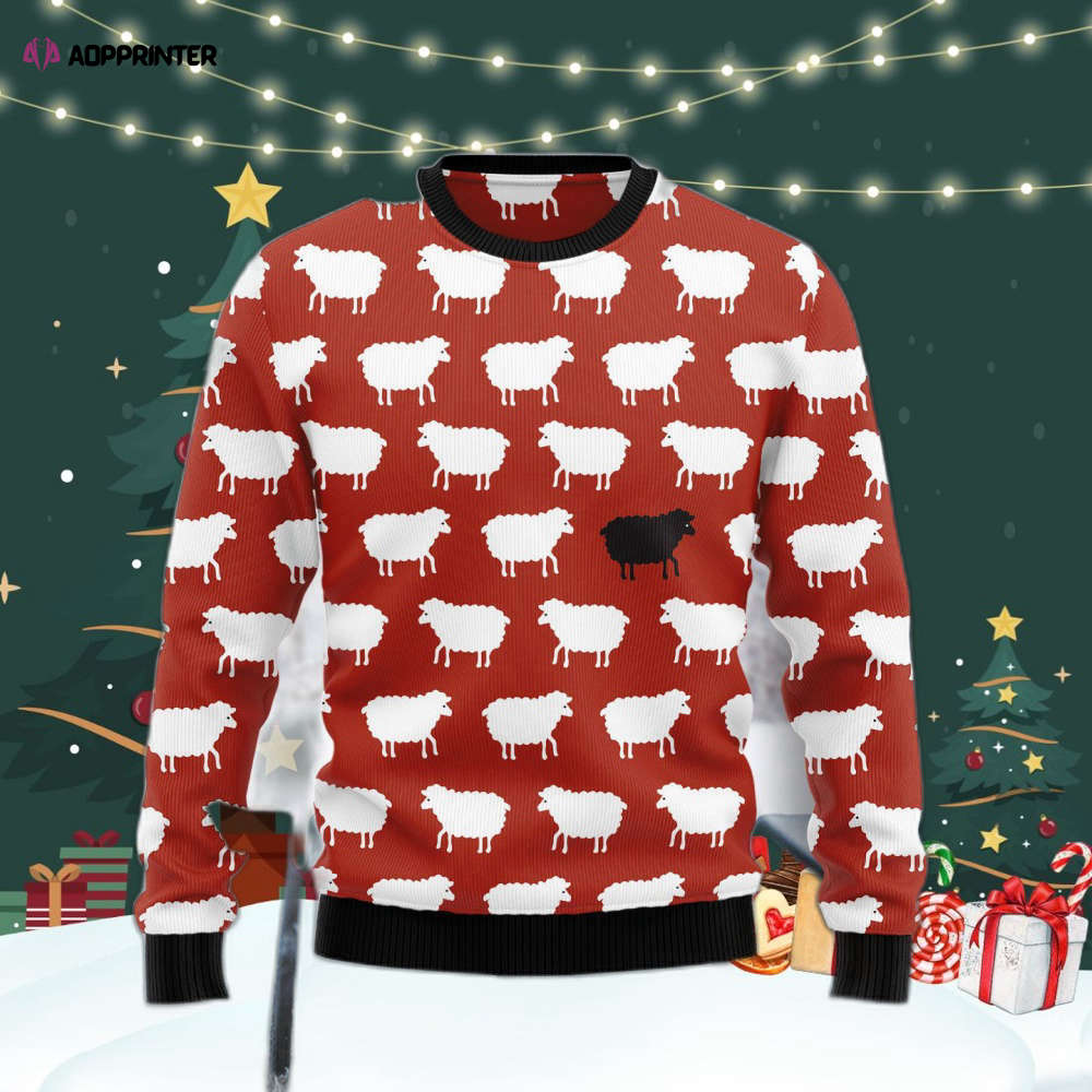 Sheep Black And White Ugly Christmas Sweater For Men & Women Adult US4364 Sheep Black And White Ugly Christmas Sweater For Men & Women Adult US4364