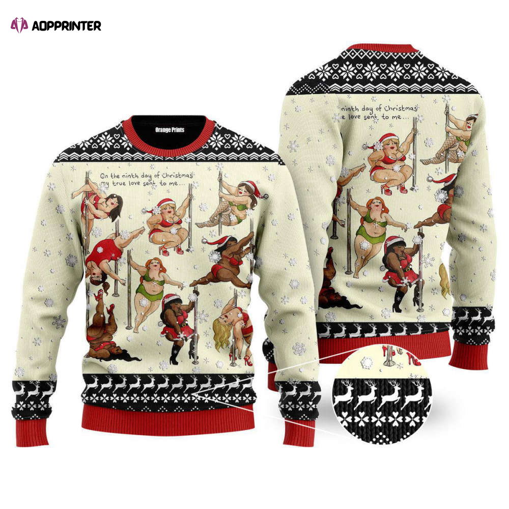 Shop Nine Ladies Dancing Sexy Christmas Ugly Sweater – For Men & Women UH1148 Shop Nine Ladies Dancing Sexy Christmas Ugly Sweater – For Men & Women UH1148