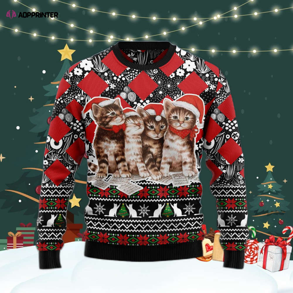 Festive Singing Cats Ugly Christmas Sweater – Fun & Quirky Holiday Wear for Men & Women! Festive Singing Cats Ugly Christmas Sweater – Fun & Quirky Holiday Wear for Men & Women!