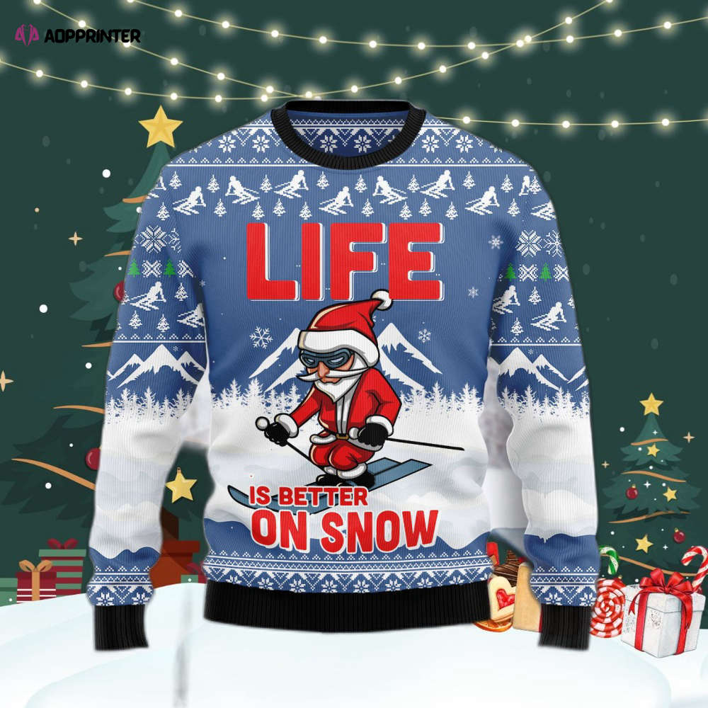 Snow-Loving Ugly Christmas Sweater – Men & Women Adult US4391: Ultimate Skiing Experience Snow-Loving Ugly Christmas Sweater – Men & Women Adult US4391: Ultimate Skiing Experience