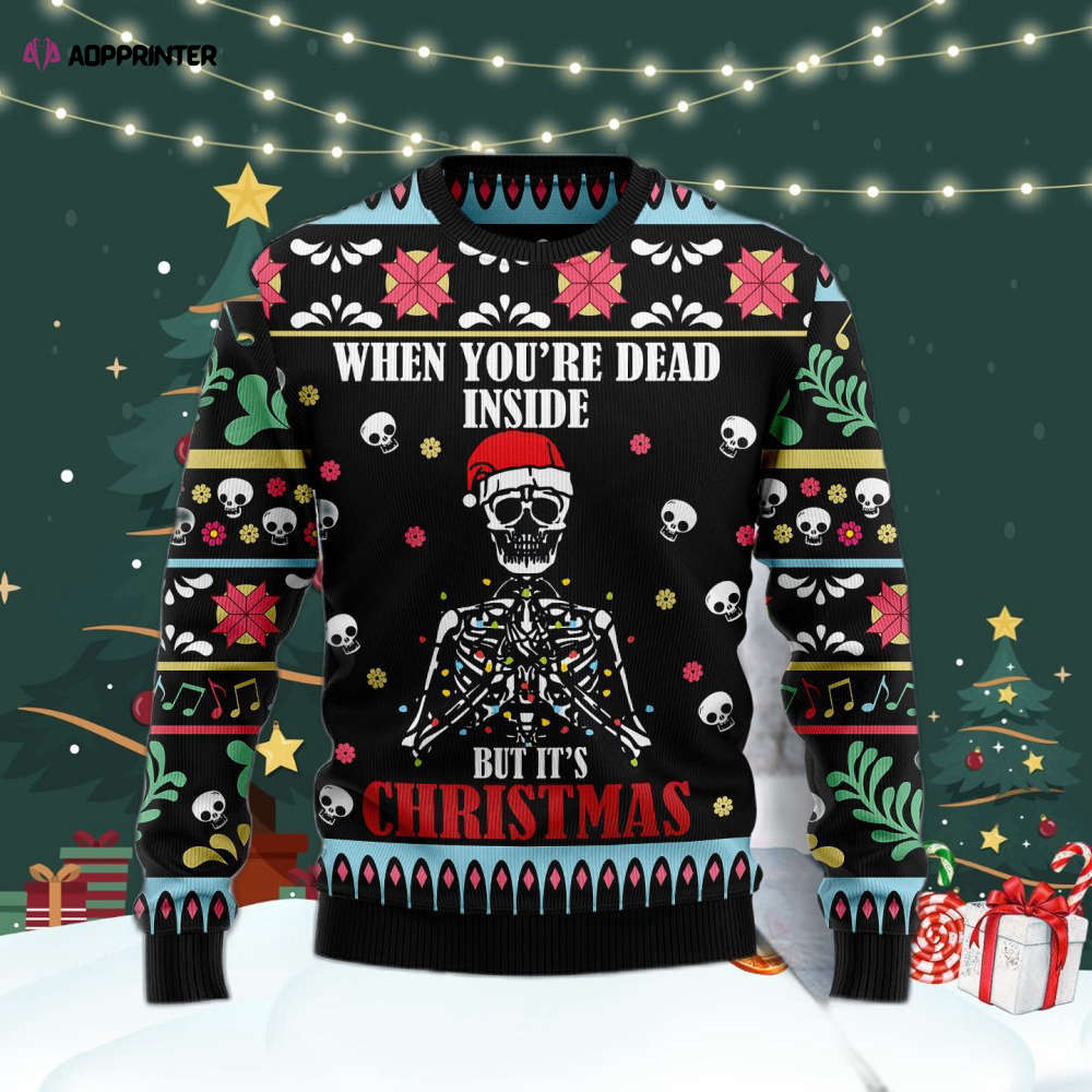 Skull Christmas Inside Ugly Christmas Sweater For Men & Women Adult US4386 Skull Christmas Inside Ugly Christmas Sweater For Men & Women Adult US4386