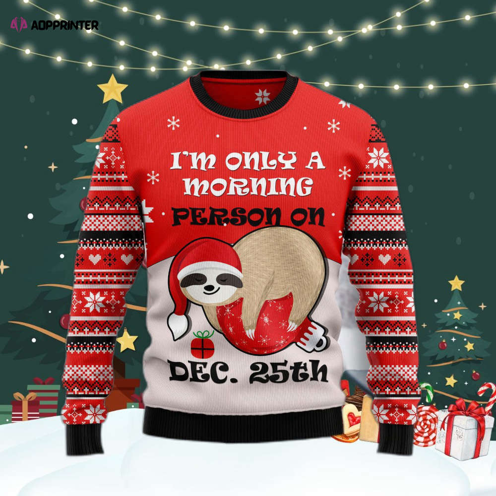 Sloth Morning Ugly Christmas Sweater For Men & Women Adult US4424 Sloth Morning Ugly Christmas Sweater For Men & Women Adult US4424