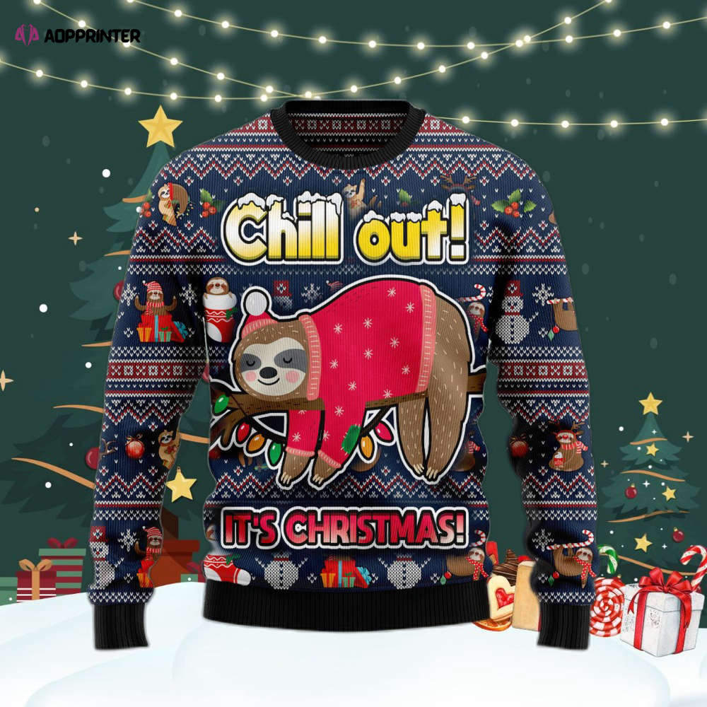 Sloth Santa Chill Out Is Christmas Ugly Christmas Sweater For Men & Women Adult US4425 Sloth Santa Chill Out Is Christmas Ugly Christmas Sweater For Men & Women Adult US4425