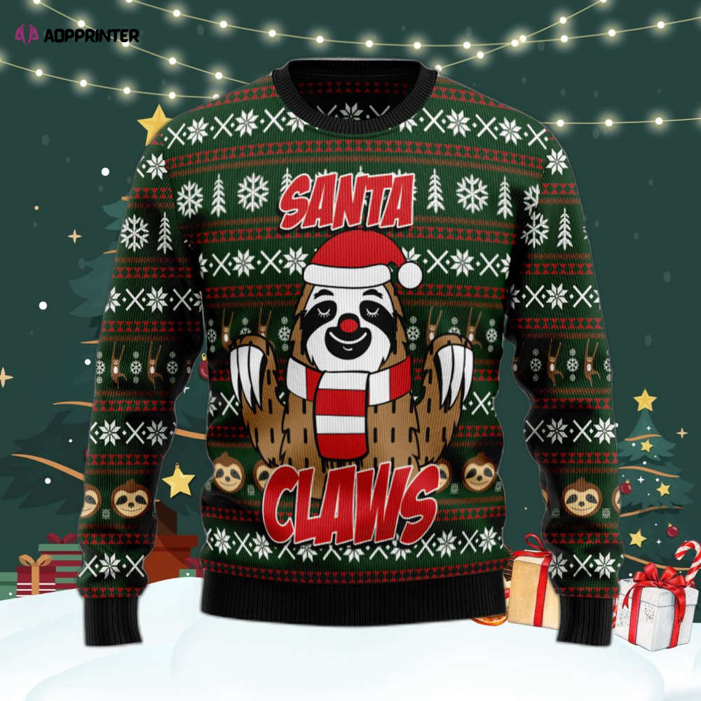Sloth Santa Claws Ugly Christmas Sweater For Men & Women Adult US4426 Sloth Santa Claws Ugly Christmas Sweater For Men & Women Adult US4426
