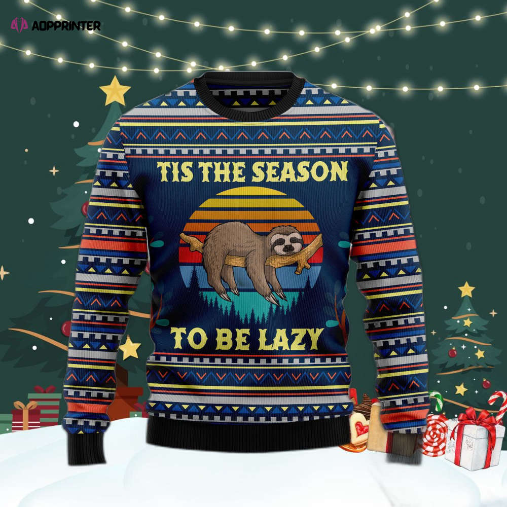 Sloth Tis The Season Ugly Christmas Sweater For Men & Women Adult US4430 Sloth Tis The Season Ugly Christmas Sweater For Men & Women Adult US4430