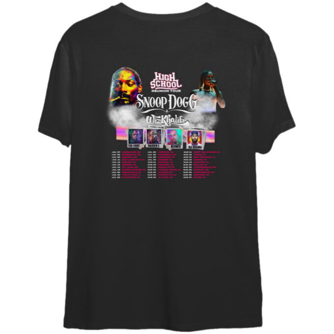 Snoop Dogg Wiz Khalifa Tour T-Shirt, High School Reunion 2023 Merch Gift for Fan