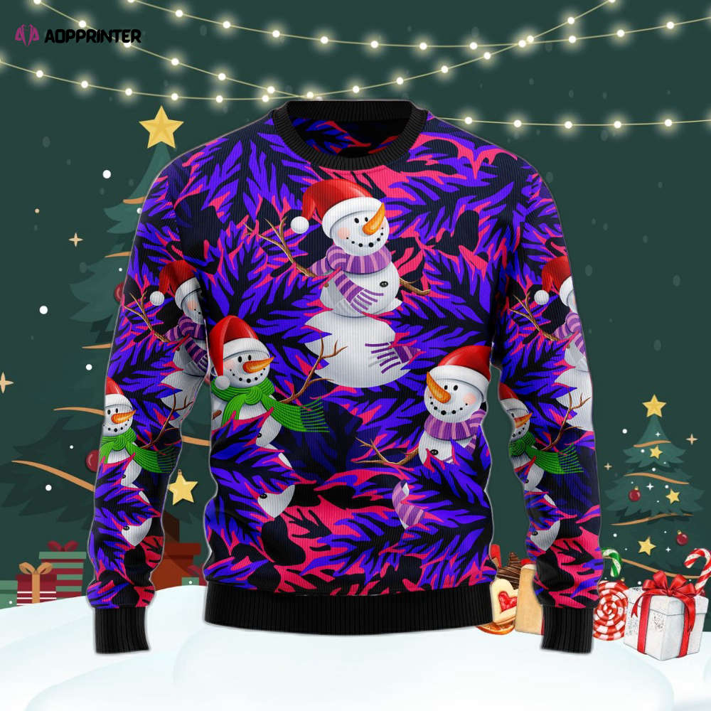 Snowman Leaves Ugly Christmas Sweater For Men & Women Adult US4434 Snowman Leaves Ugly Christmas Sweater For Men & Women Adult US4434