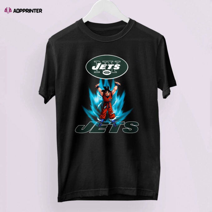 Son Goku Powering Up In Energy New York Jets Shirt