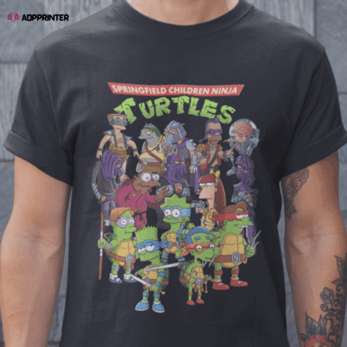 Cart 5 Springfield Children Ninja Turtles The Simpsons Teenage Mutant Ninja Turtles Mashup T-Shirt