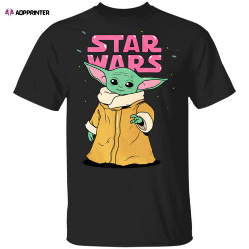 Cart 1 Star Wars The Mandalorian The Child Pink Bubble Letters Baby Yoda Shirt Hoodie