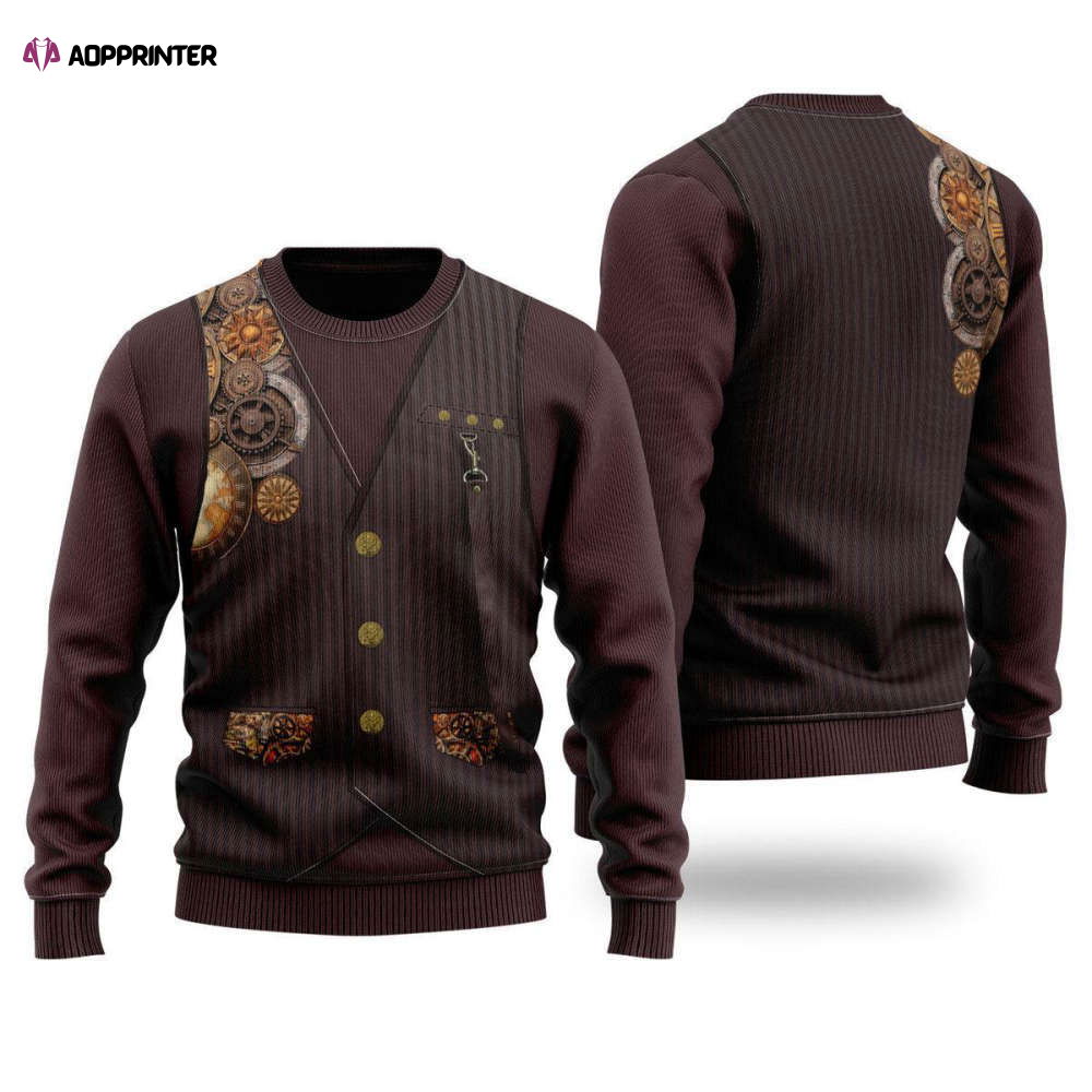 Steampunk Mechanic Ugly Christmas Sweater for Men & Women – UH2055 Steampunk Mechanic Ugly Christmas Sweater for Men & Women – UH2055