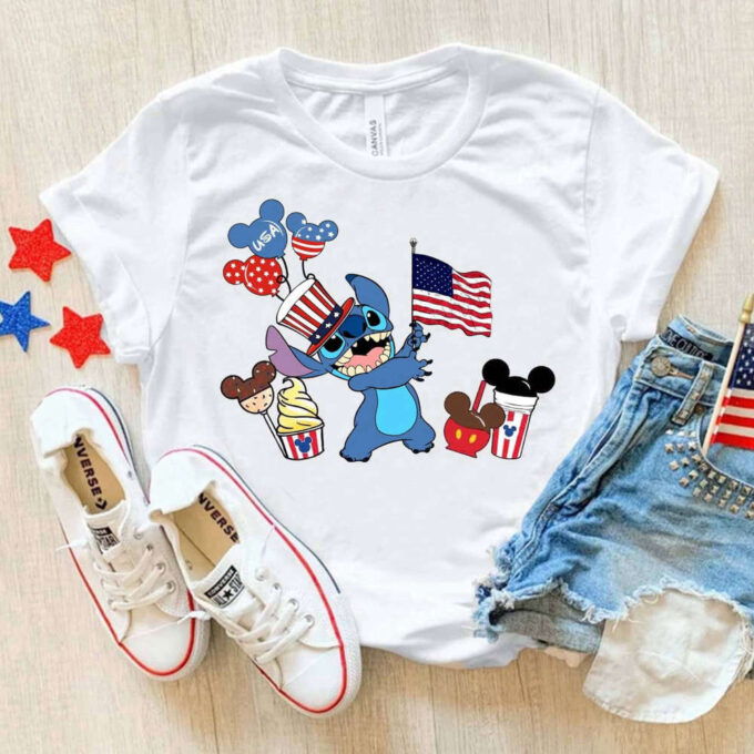 Stitch American 4th Of July shirt, Disney Patriotic shirt, Mickey US Flag, Funny 4th Of July shirt, Disney Family shirt, Memorial Day shirt