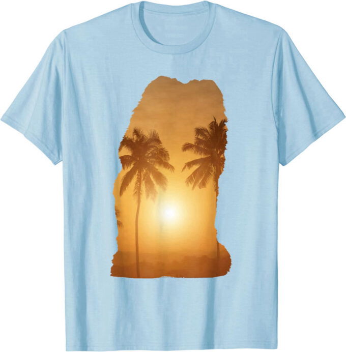 Summer Sunset Beach – Dog Silhouette Chow Chow T-Shirt