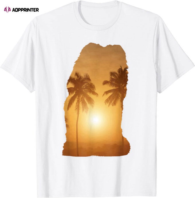 Summer Sunset Beach – Dog Silhouette Chow Chow T-Shirt