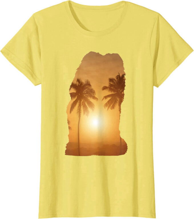 Summer Sunset Beach – Dog Silhouette Chow Chow T-Shirt