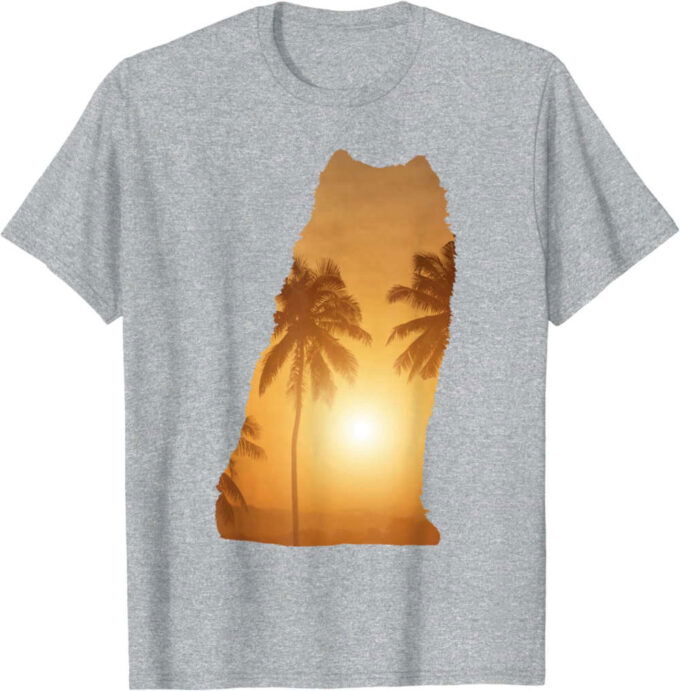 Summer Sunset Beach – Dog Silhouette Samoyed T-Shirt