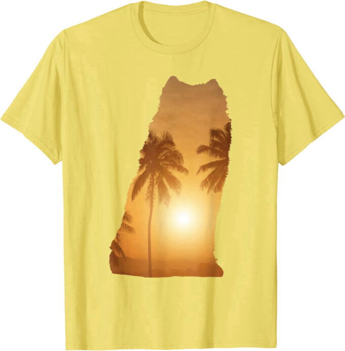 Summer Sunset Beach – Dog Silhouette Samoyed T-Shirt