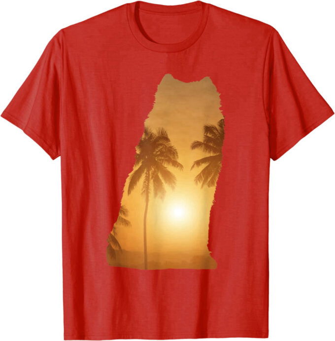 Summer Sunset Beach – Dog Silhouette Samoyed T-Shirt