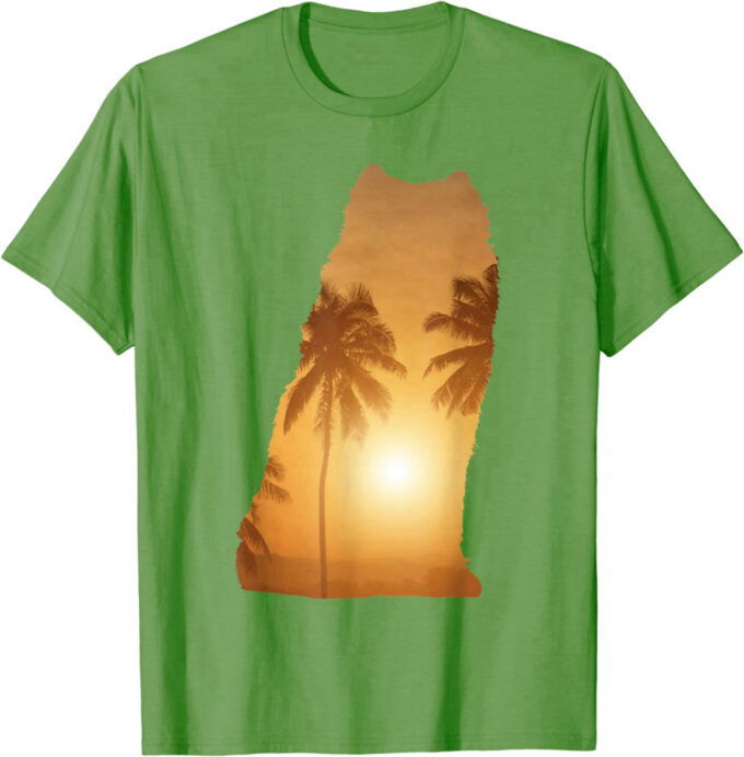 Summer Sunset Beach – Dog Silhouette Samoyed T-Shirt