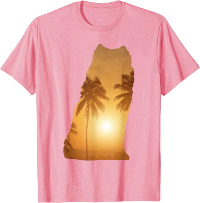 Summer Sunset Beach – Dog Silhouette Samoyed T-Shirt