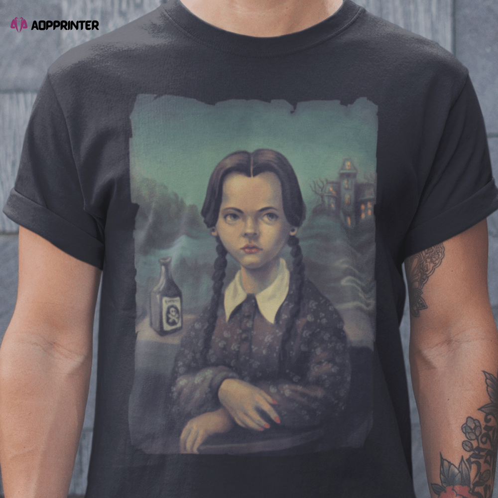 The Murderlisa Mona Lisa The Addams Family Wednesday Addams Mashup T-Shirt The Murderlisa Mona Lisa The Addams Family Wednesday Addams Mashup T-Shirt