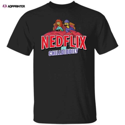 Cart 3 The Simpsons Ned Flix and Chill Diddly shirt