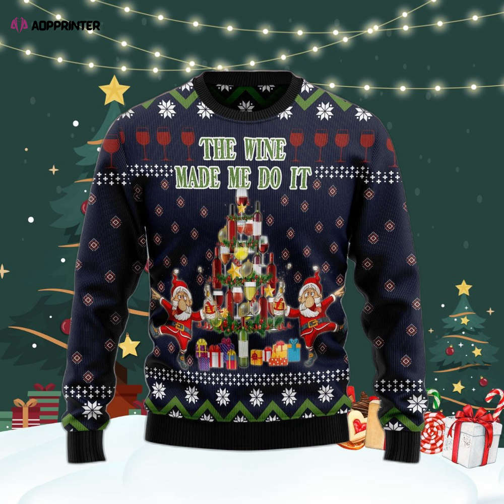 The Wine Make Me Do It Ugly Christmas Sweater For Men & Women Adult US4467 The Wine Make Me Do It Ugly Christmas Sweater For Men & Women Adult US4467