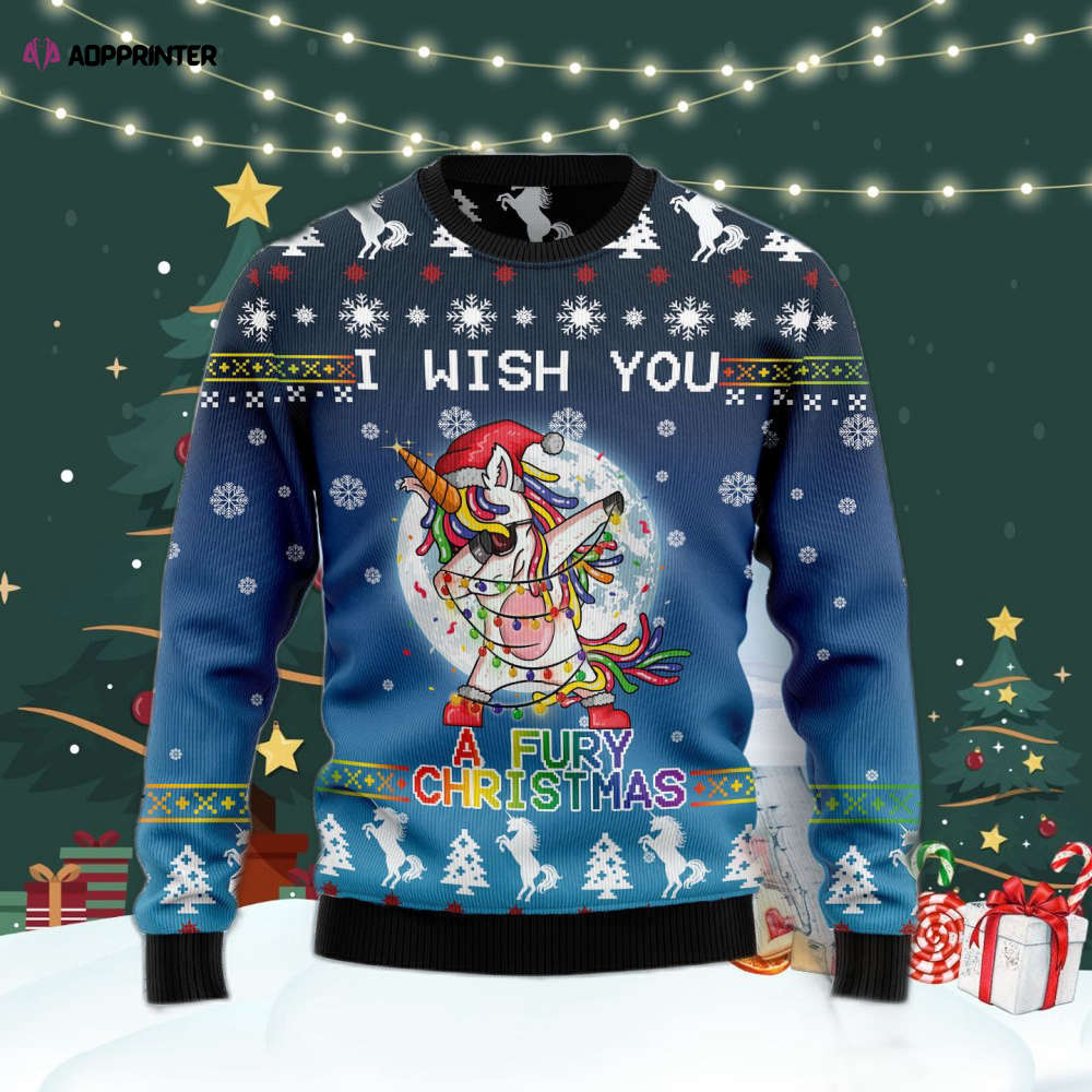 Unicorn Fury Ugly Christmas Sweater For Men & Women Adult US4420 Unicorn Fury Ugly Christmas Sweater For Men & Women Adult US4420