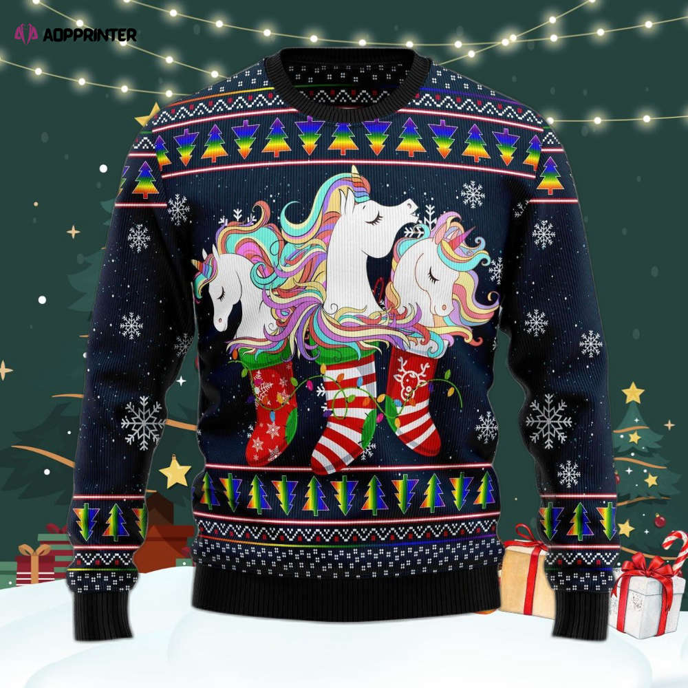 Unicorn Socks Xmas Ugly Christmas Sweater For Men & Women Adult US4412 Unicorn Socks Xmas Ugly Christmas Sweater For Men & Women Adult US4412