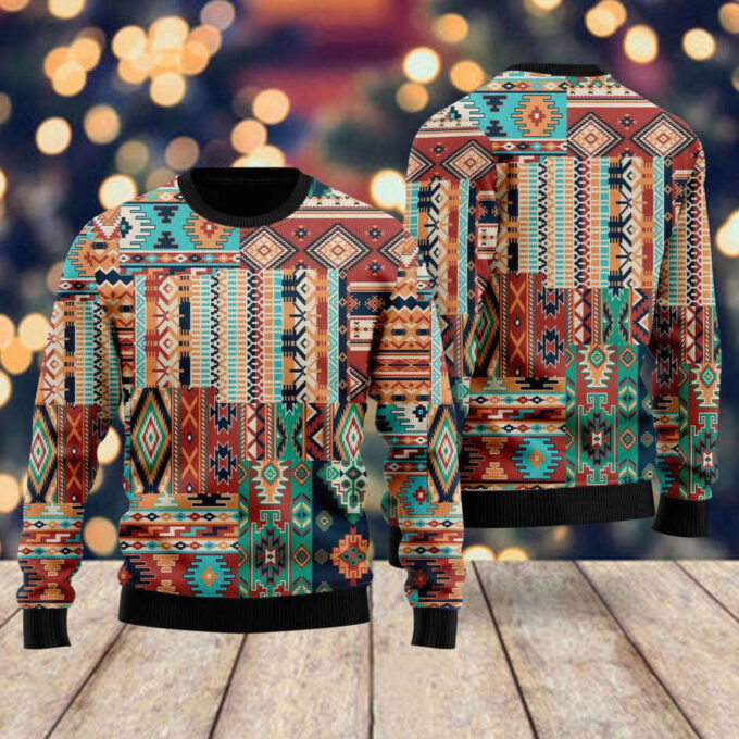 Unique Native American Patchwork Ugly Christmas Sweater – Men & Women