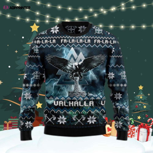 Festive Viking Symbol Ugly Christmas Sweater - Men & Women Adult Norse Knitwear