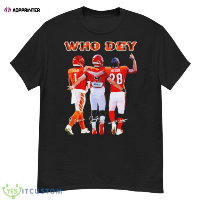 Who dey Chase Burrow and Mixon Cincinnati Bengals shirt