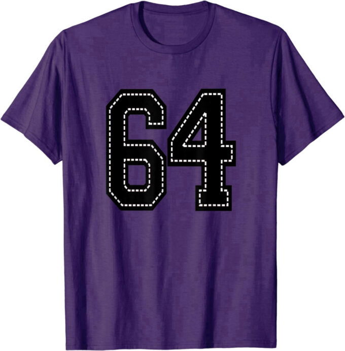 #64 SIXTY FOUR Football Baseball Basketball Cheer Teams Fan T-Shirt