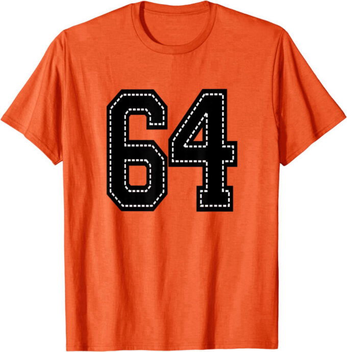 #64 SIXTY FOUR Football Baseball Basketball Cheer Teams Fan T-Shirt
