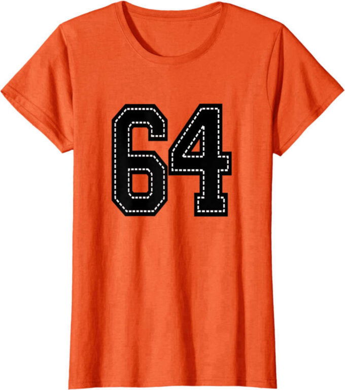 #64 SIXTY FOUR Football Baseball Basketball Cheer Teams Fan T-Shirt