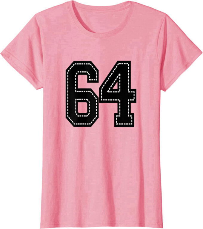 #64 SIXTY FOUR Football Baseball Basketball Cheer Teams Fan T-Shirt
