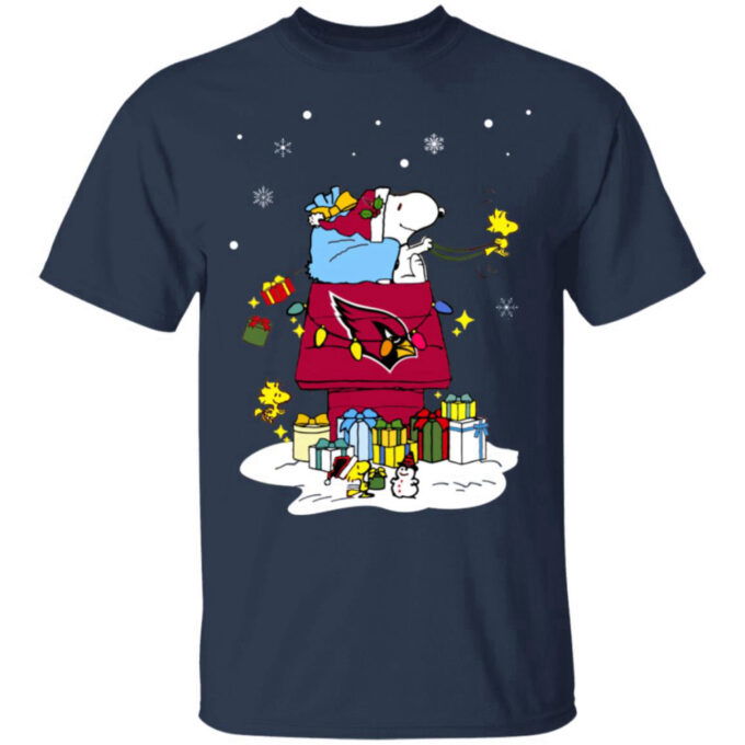 Arizona Cardinals Santa Snoopy Wish You A Merry Christmas Shirt