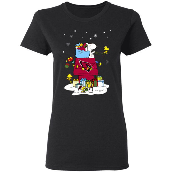 Arizona Cardinals Santa Snoopy Wish You A Merry Christmas Shirt