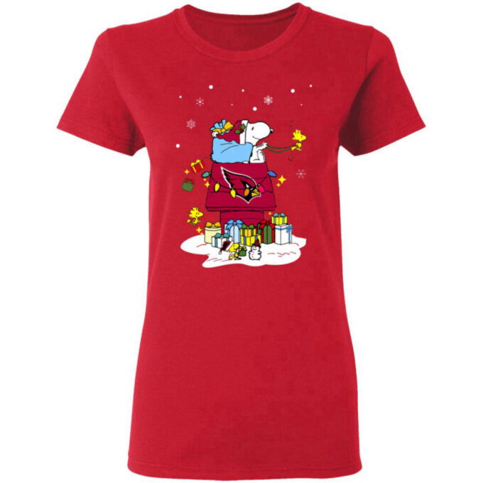 Arizona Cardinals Santa Snoopy Wish You A Merry Christmas Shirt