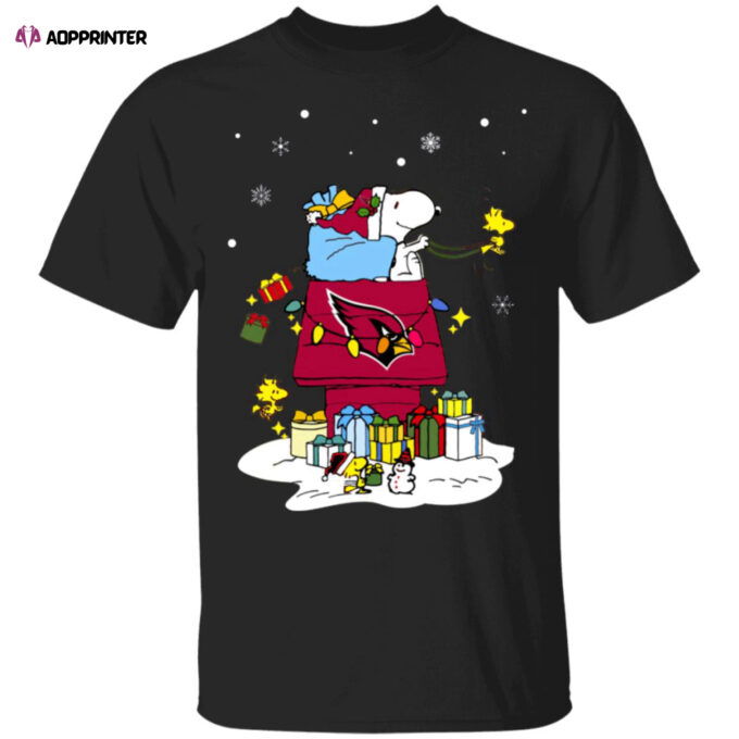 Arizona Cardinals Santa Snoopy Wish You A Merry Christmas Shirt