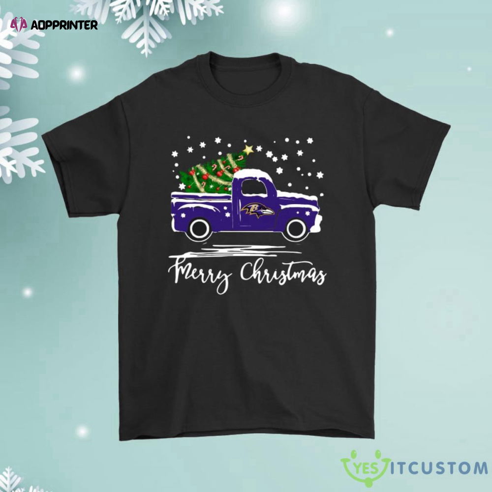 Baltimore Ravens Car With Christmas Tree Merry Christmas Shirt Baltimore Ravens Car With Christmas Tree Merry Christmas Shirt