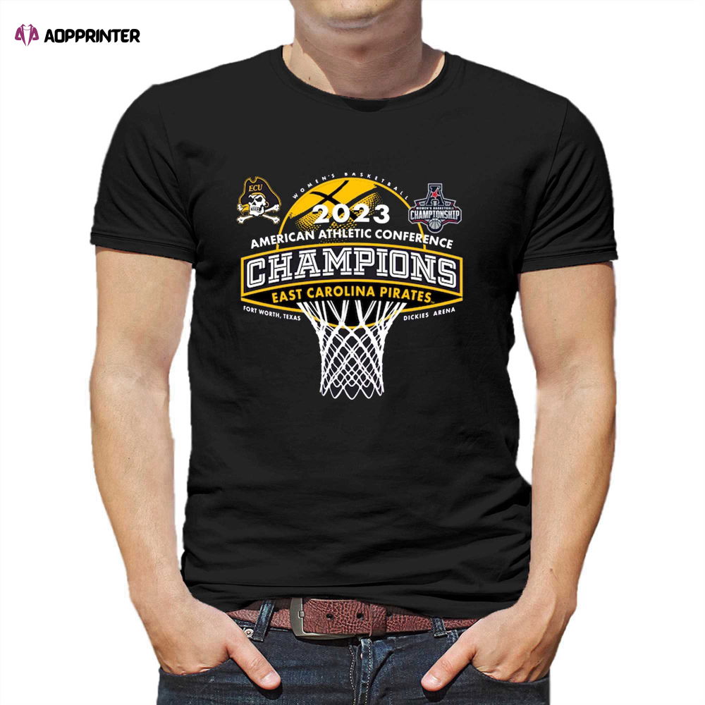 Ecu Pirates 2023 Aac Womens Basketball Conference Tournament Champions Locker Room T-shirt Ecu Pirates 2023 Aac Womens Basketball Conference Tournament Champions Locker Room T-shirt