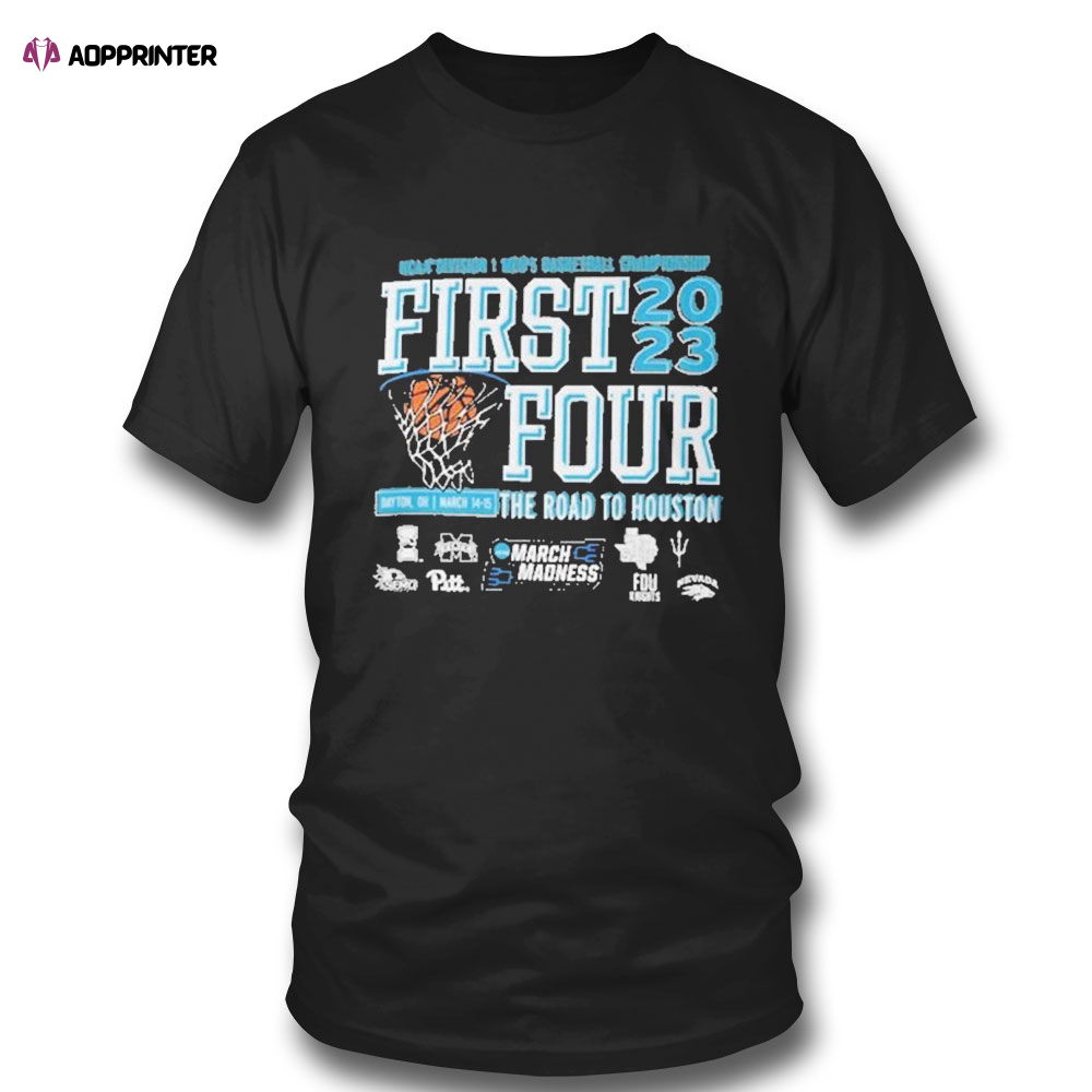 First Four The Road To Houston Mens Basketball Championship 2023 T-shirt First Four The Road To Houston Mens Basketball Championship 2023 T-shirt
