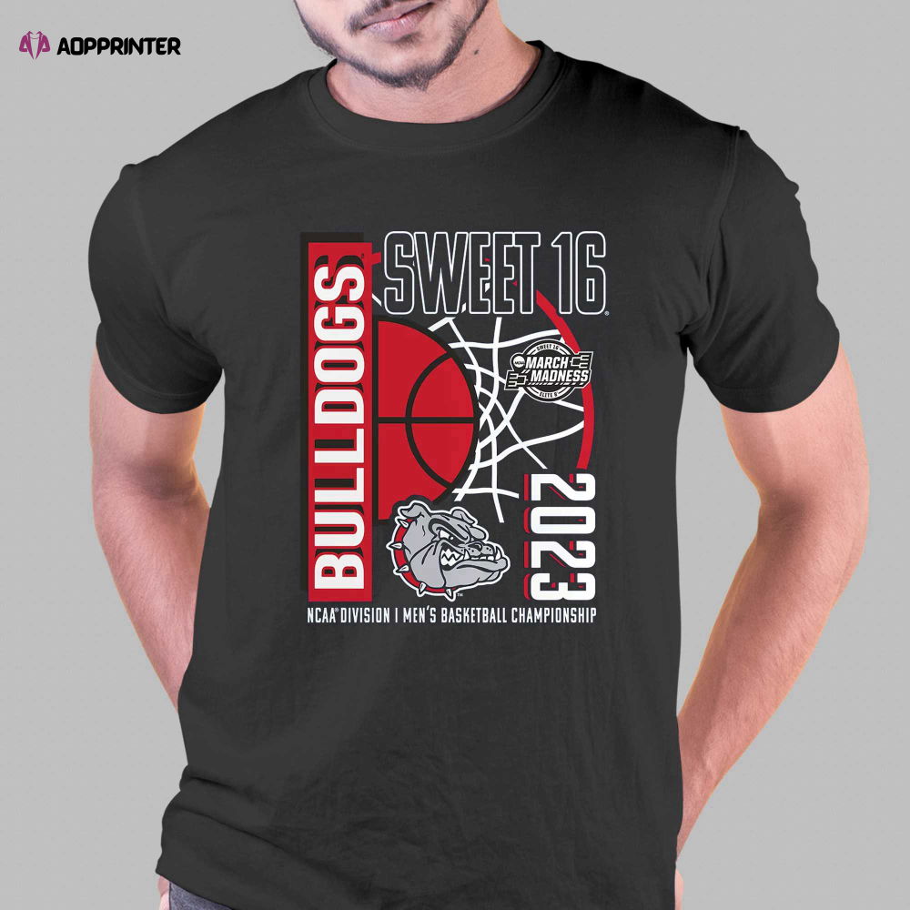 Gonzaga Bulldogs 2023 Ncaa Men’s Basketball Tournament March Madness Sweet 16 T-shirt Gonzaga Bulldogs 2023 Ncaa Men’s Basketball Tournament March Madness Sweet 16 T-shirt